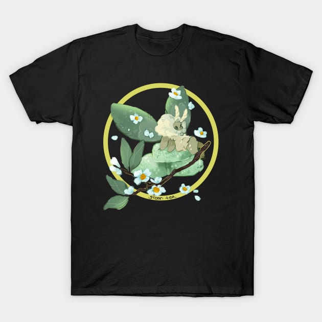 Green Tea Mochi Moth T-Shirt by cosmicloak